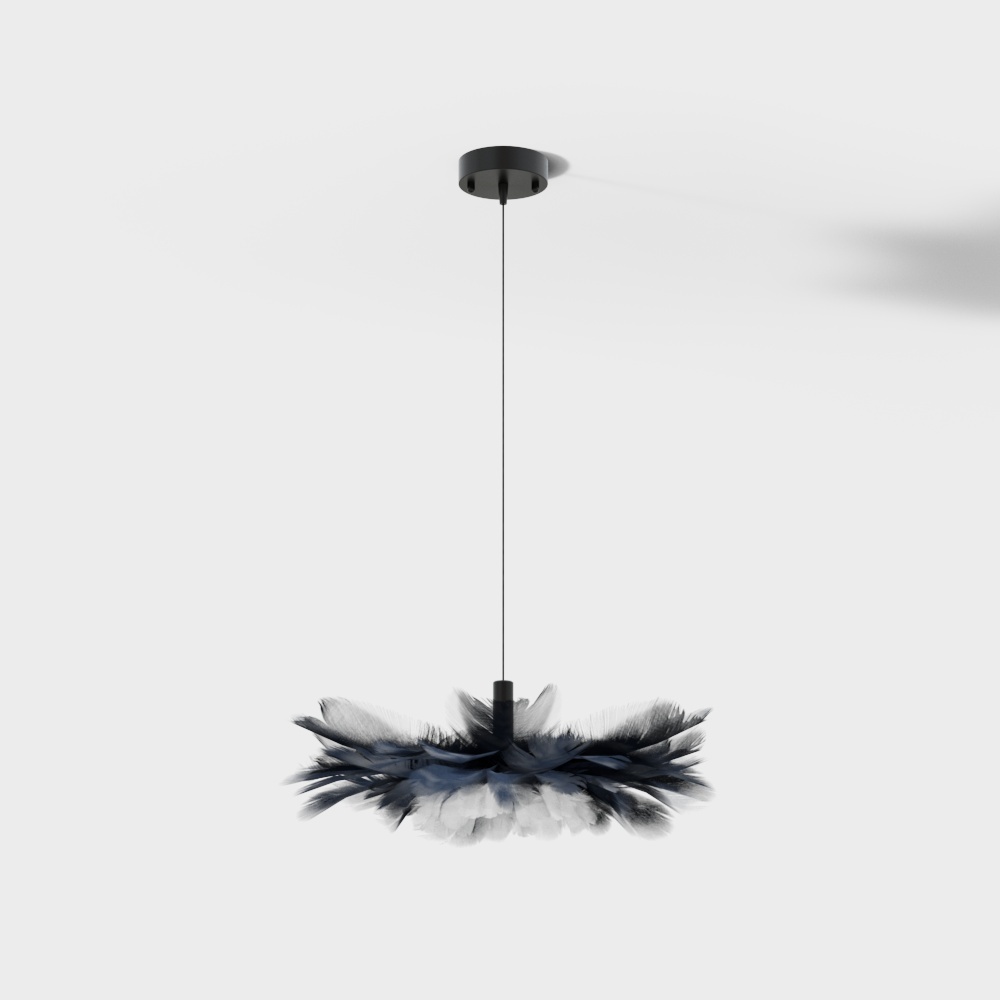 Chandelier d'art en plumes moderne