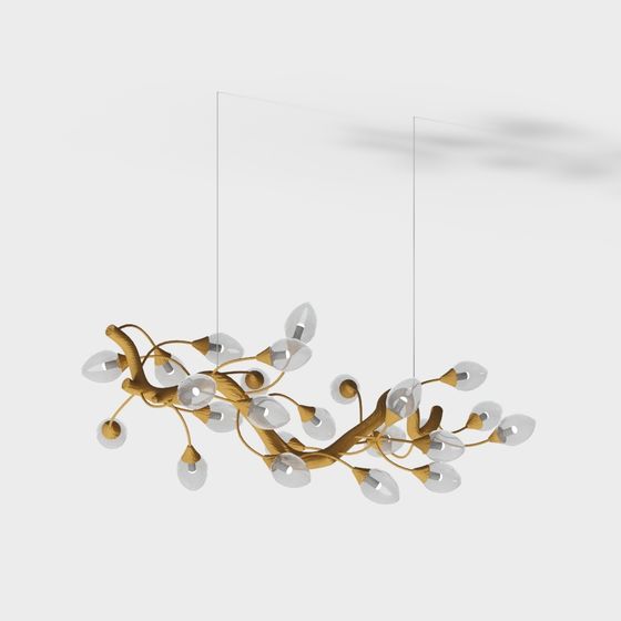 Lush Elegance Chandelier 3D model for Modern Interiors