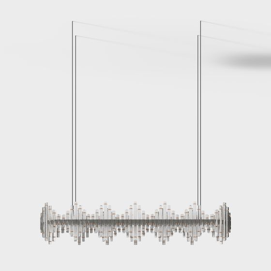 Glass Waterfall Chandelier 3D model