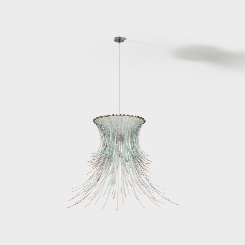Modern transparent feather art chandelier