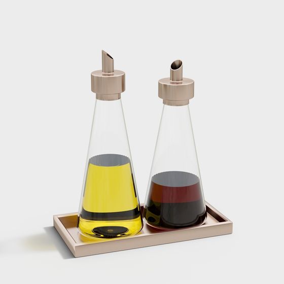 Elegant 3D Spice Bottle Set Model for Modern Kitchens