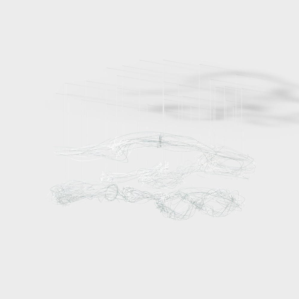 Modern multicolor line art chandelier