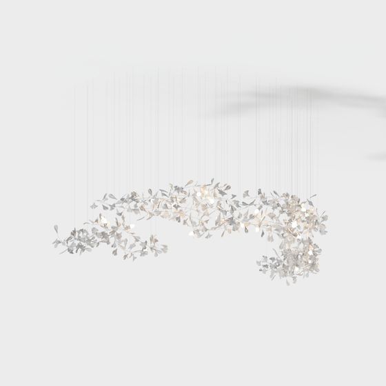 Floating Greenery 3D Model Lamp Design