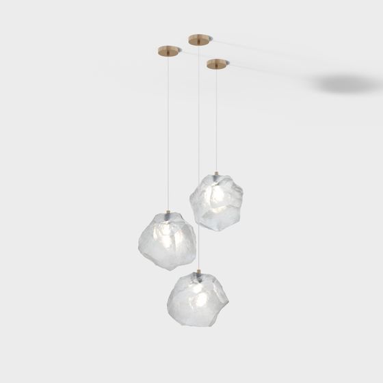 Elegant Low-Poly Chandelier 3D model