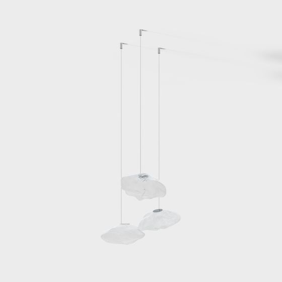 Stylish Floating Clouds 3D model for Creative Spaces
