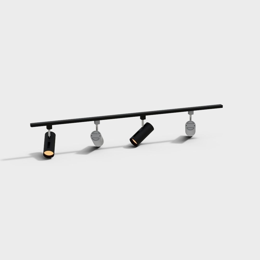 Modern surface mounted black and white track spotlight