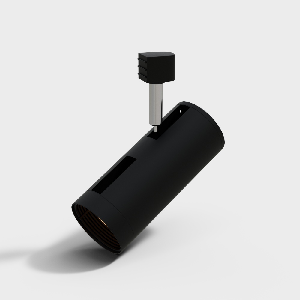 Modern surface mounted black single tube track spotlight