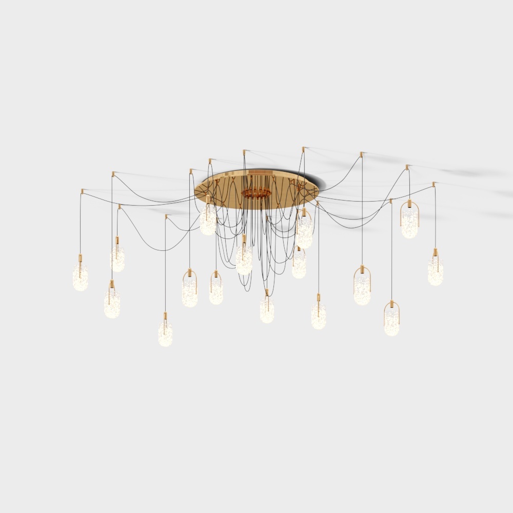 Modern white glass art chandelier