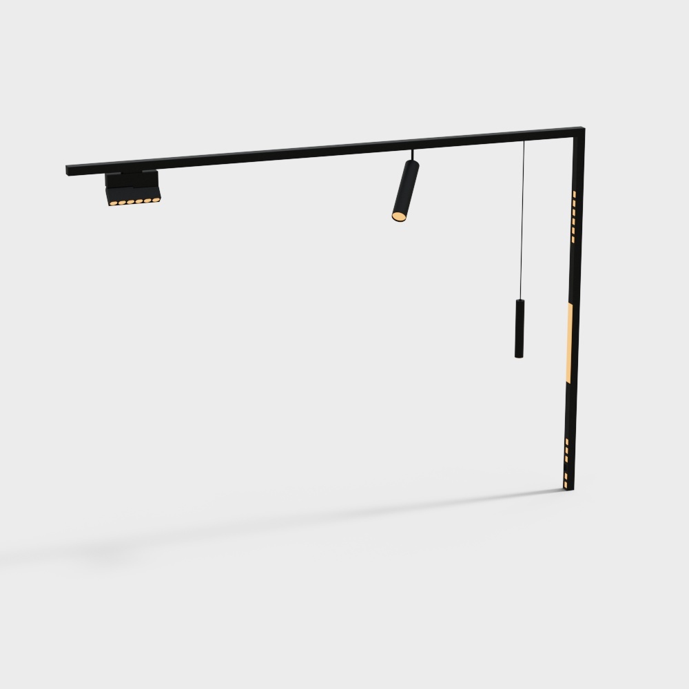 Modern surface mounted track spotlight corner combination