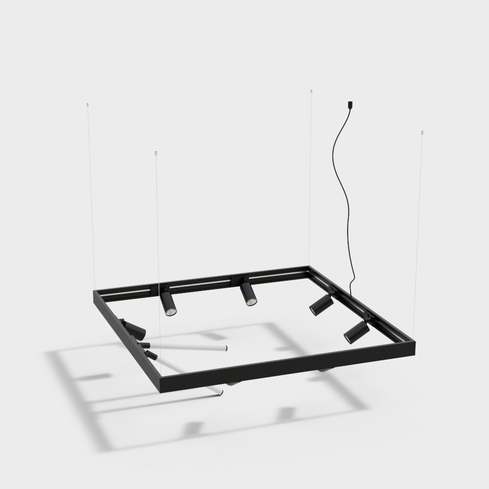 Modern track light black square