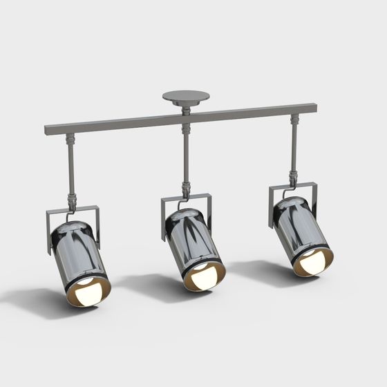 Sleek Low-Poly Track Light 3D model