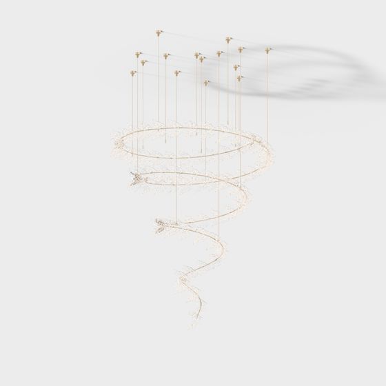 Spiral Floral Chandelier 3D model