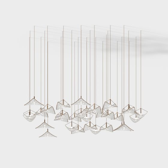 Unique Low-Poly Geometric Chandelier 3D model