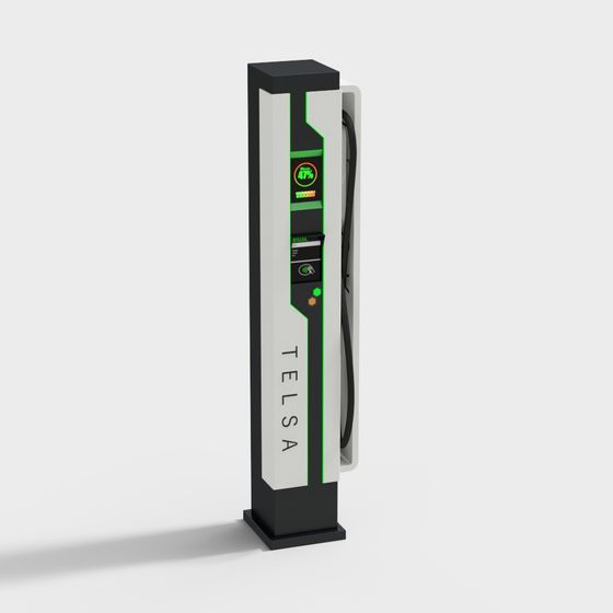 Sleek Tesla Charging Station 3D model