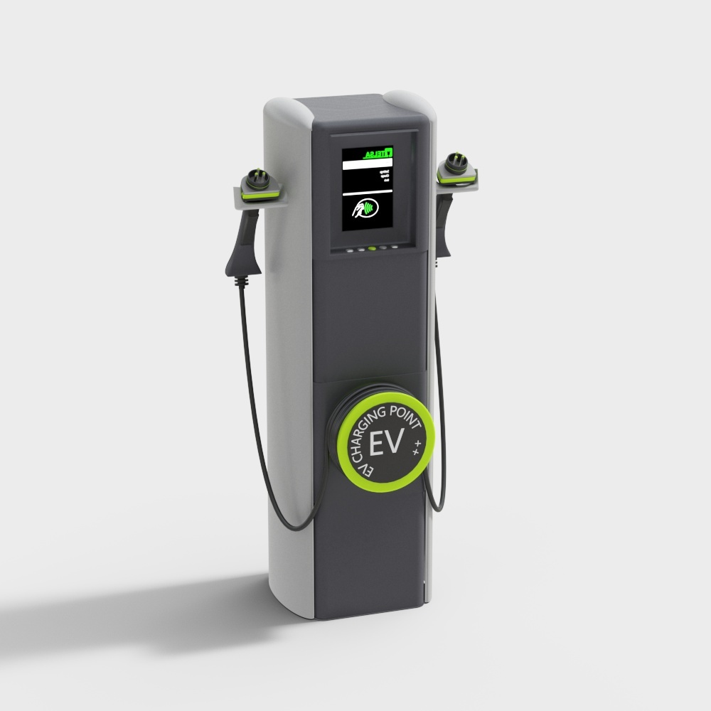 Modern Electric Car Charging Station 3D model