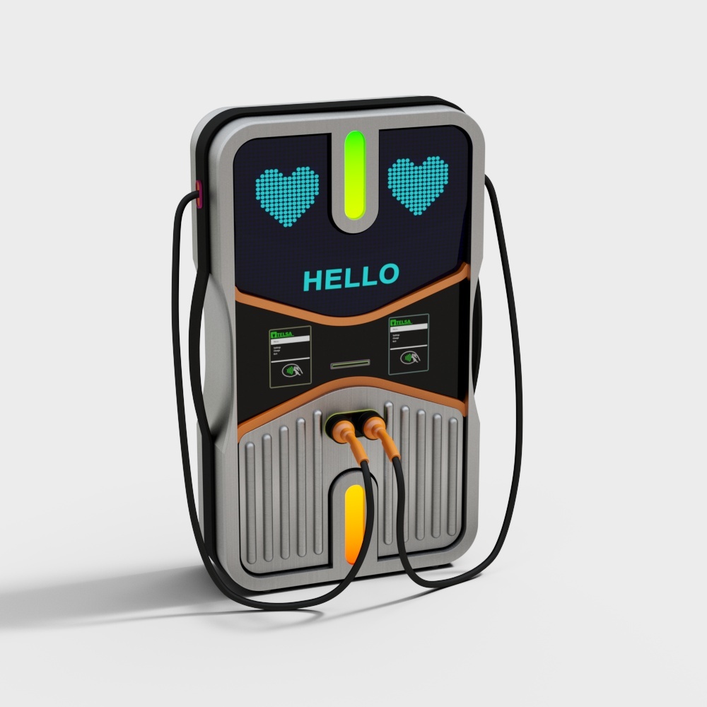 Retro-Futuristic Portable Charger 3D model