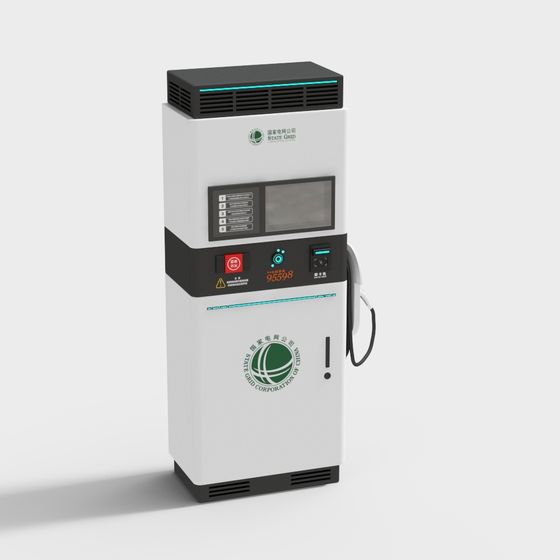 Modern Low-Polygon Charging Station 3D model