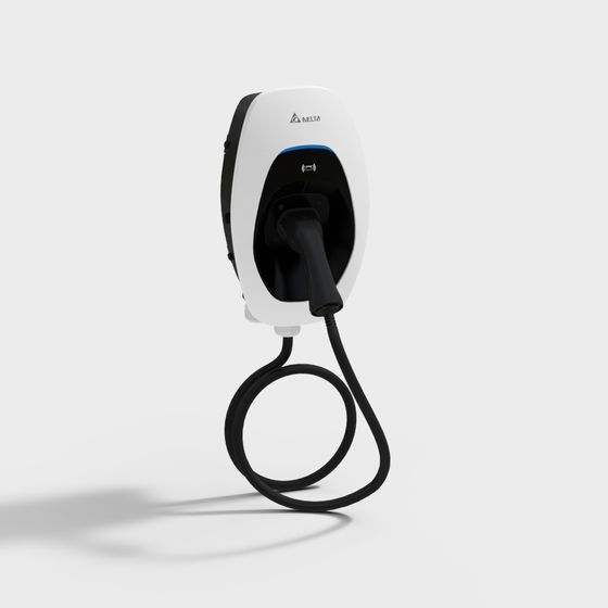 Stylish Low-Polygon Charging Station 3D model