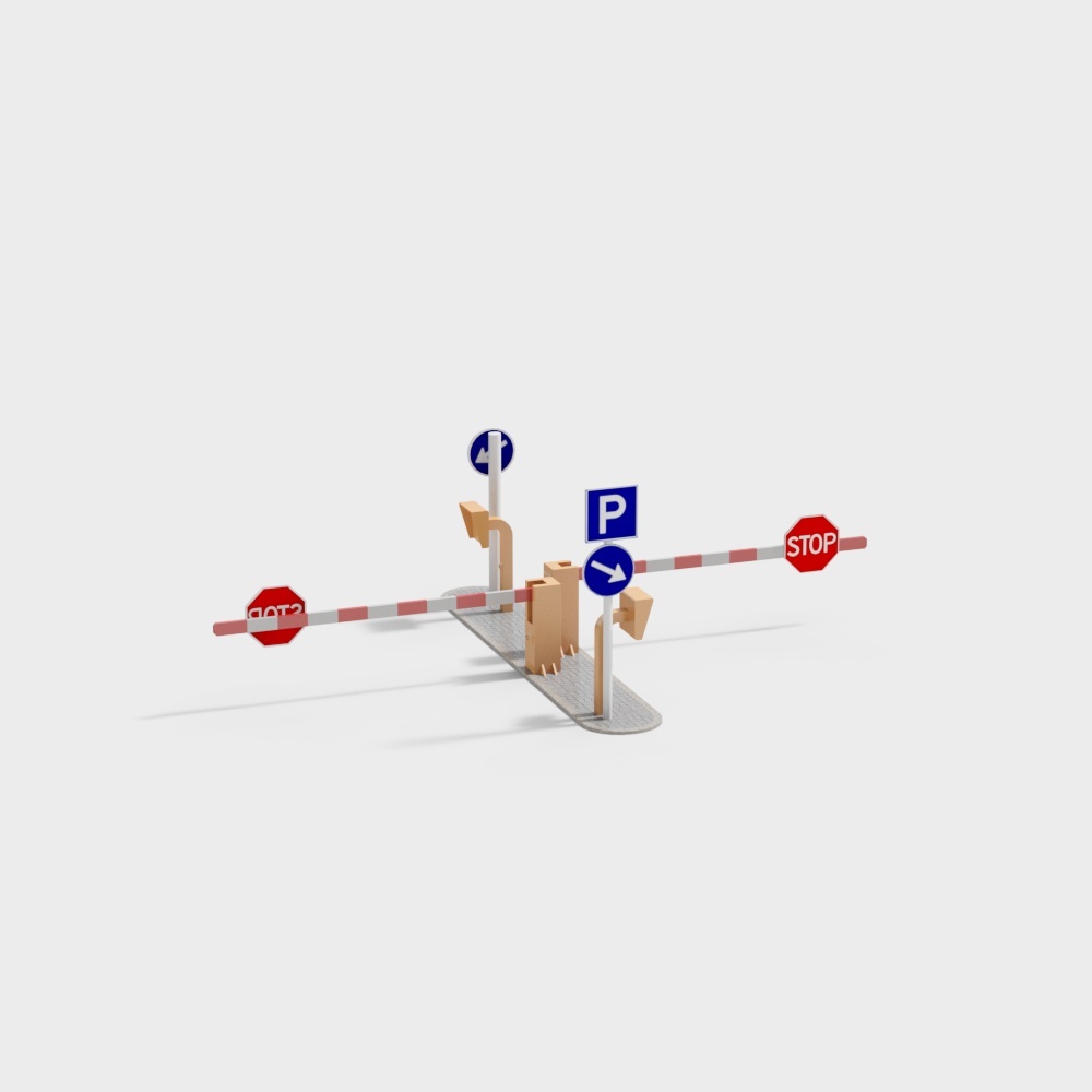 Modern Transportation Intersection 3D model