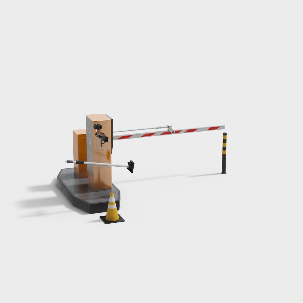 Modern Low-Poly Automatic Railing 3D Model