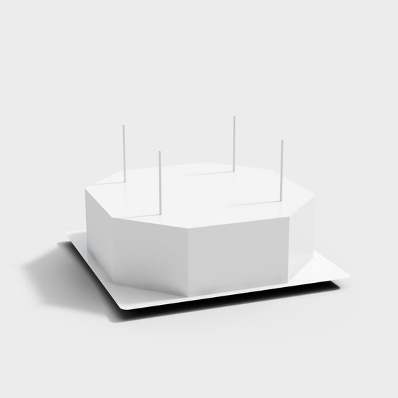 Sleek Hexagonal Cake 3D model for Modern Design