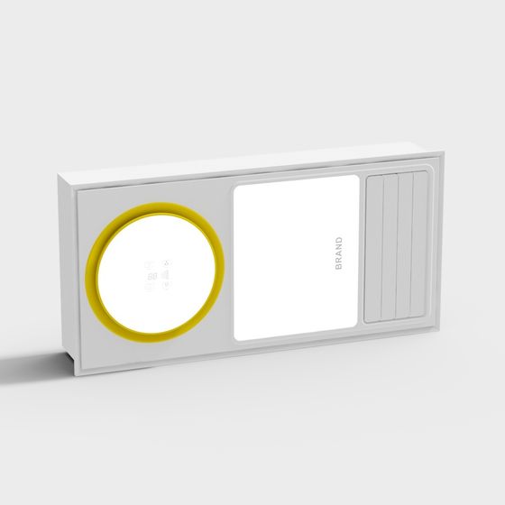 Modern Minimalist 3D Model with Yellow Accents