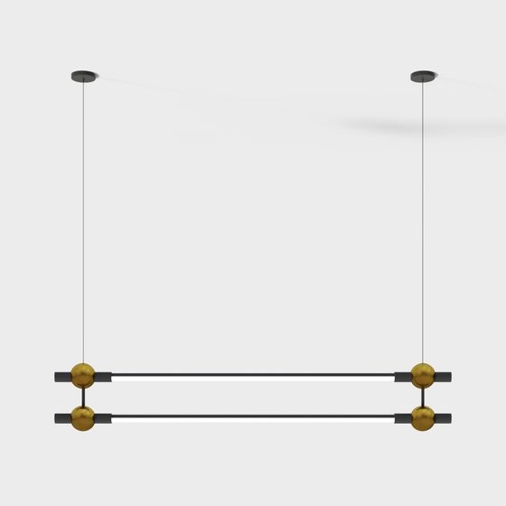 Elegant Low-Poly Chandelier 3D model