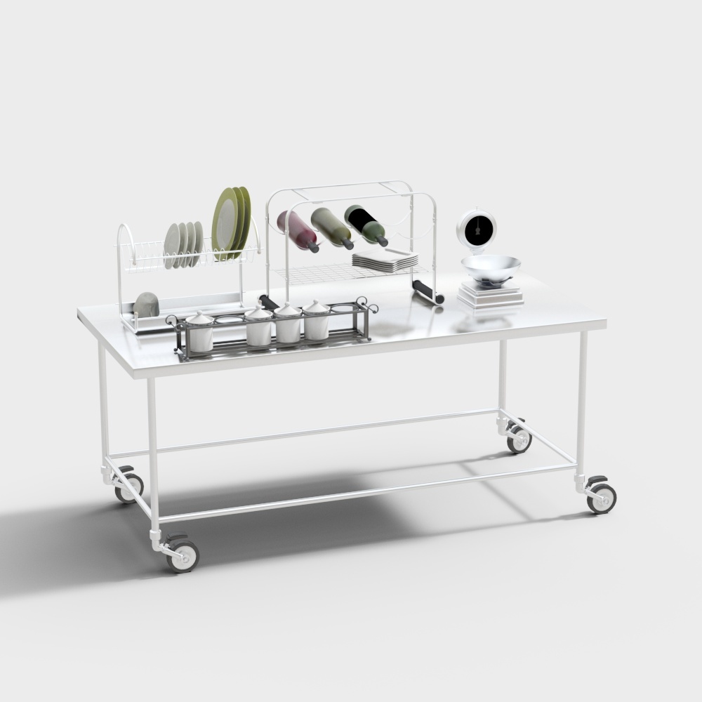 Minimalist Kitchen Cart 3D model