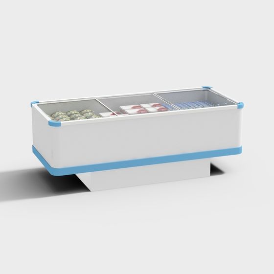Low-Poly High-Detail Refrigerated Display Case 3D model