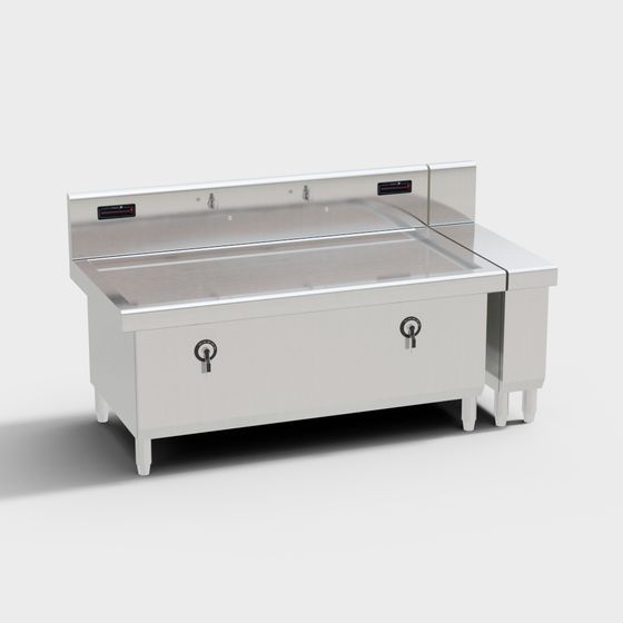 Stylish Stainless Steel Sink 3D model for Modern Kitchens