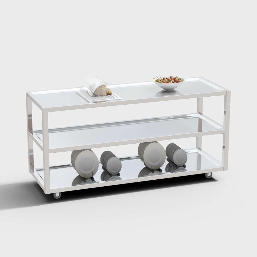 Modern hotel canteen kitchen food rack