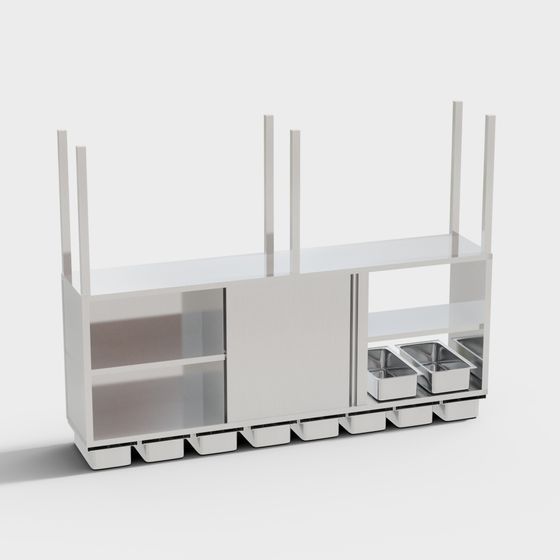 Stylish Urban Garden Storage Cabinet 3D Model