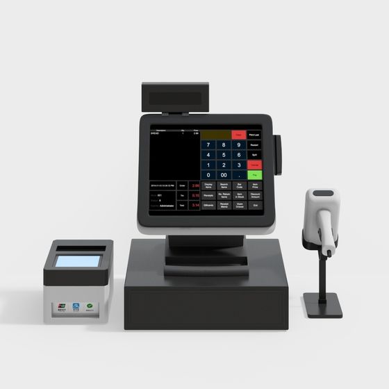 Stylish Cash Register Set 3D model for Creative Projects