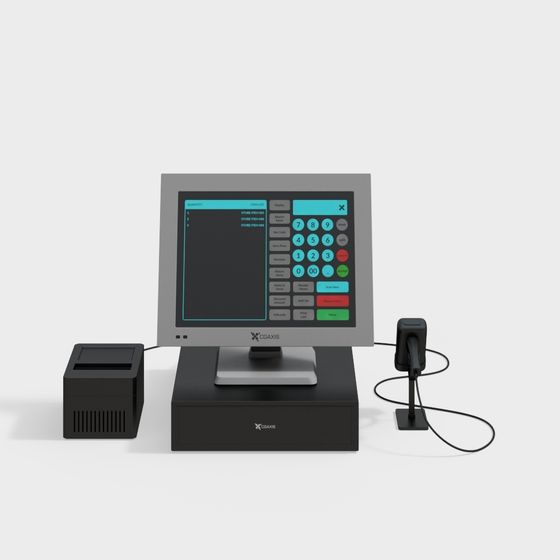 Sleek POS Terminal 3D model for Modern Retail