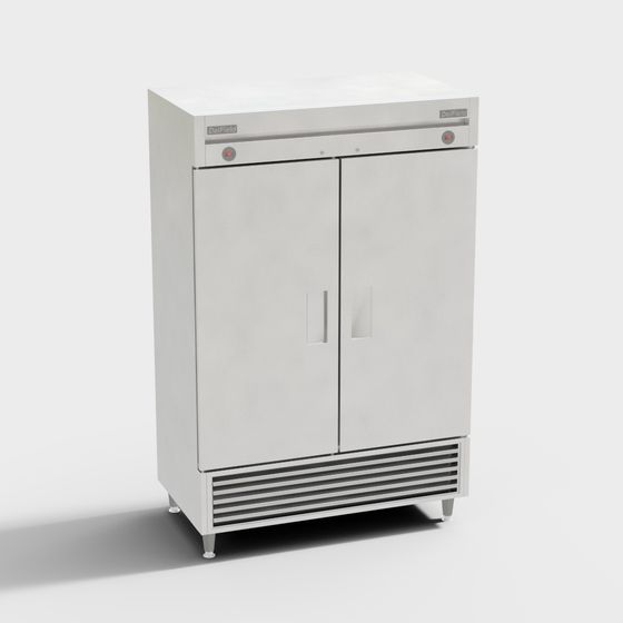Modern Stainless Steel Commercial Refrigerator 3D model