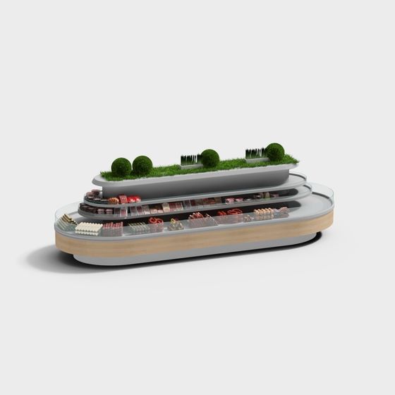 Urban Oasis Showcase Low-Poly 3D model for Design and Gaming