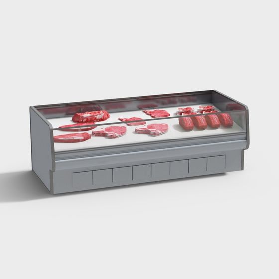 Low-Poly Meat Display Case 3D model