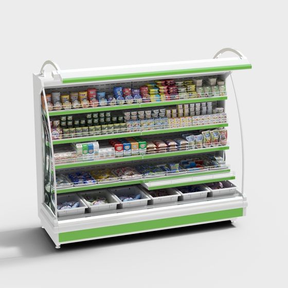 Modern Supermarket Refrigerated Display Case 3D model