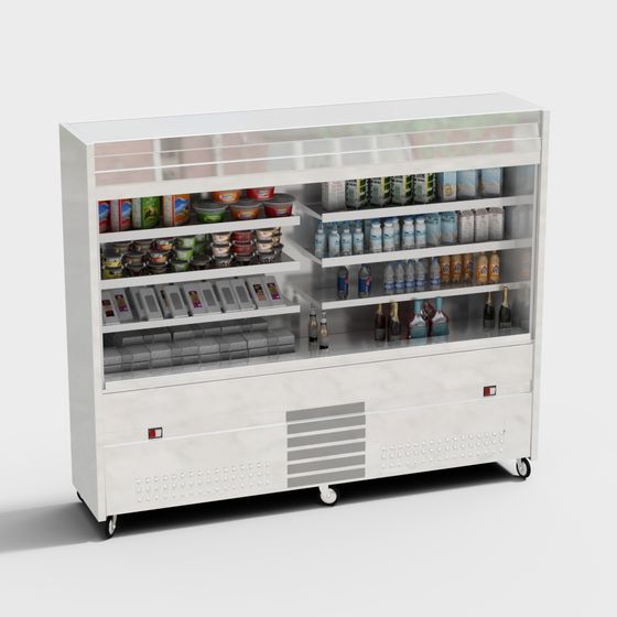 Minimalist Refrigerated Display Case 3D model