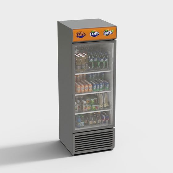 Trendy Realistic 3D Refrigerator Model for Retail Environments