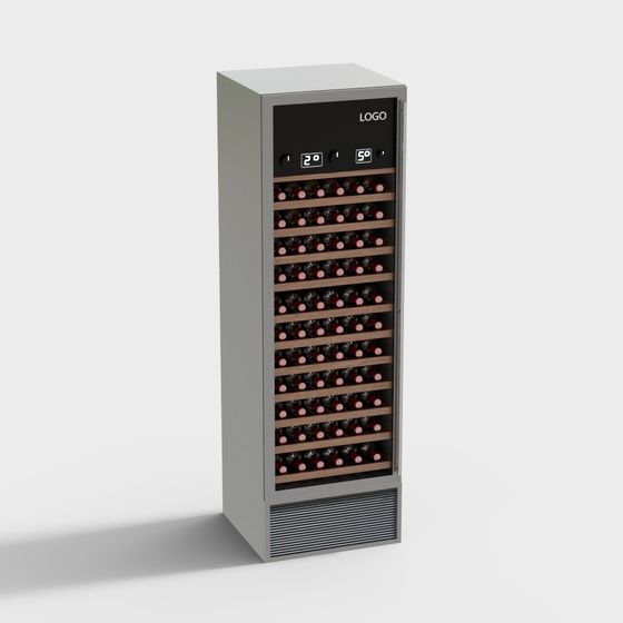 Elegant Smart Wine Cabinet 3D model for Contemporary Spaces
