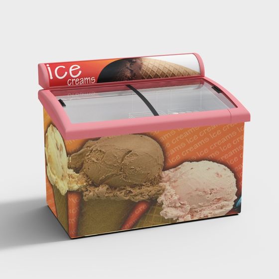 Charming Ice Cream Display Cabinet 3D model