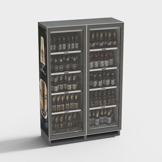 Chic 3D Refrigerator Model for Modern Bars