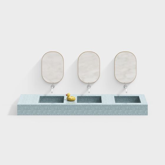 Mosaic Bathroom Sink 3D model