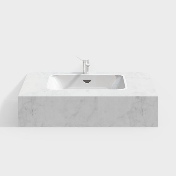 Marble Countertop Sink 3D model