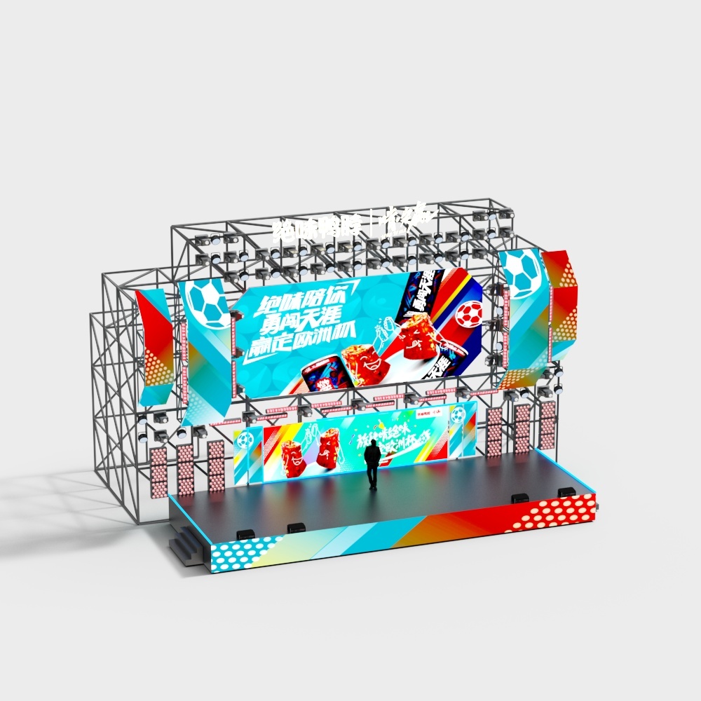 Vibrant Low-Poly Stage Design 3D Model