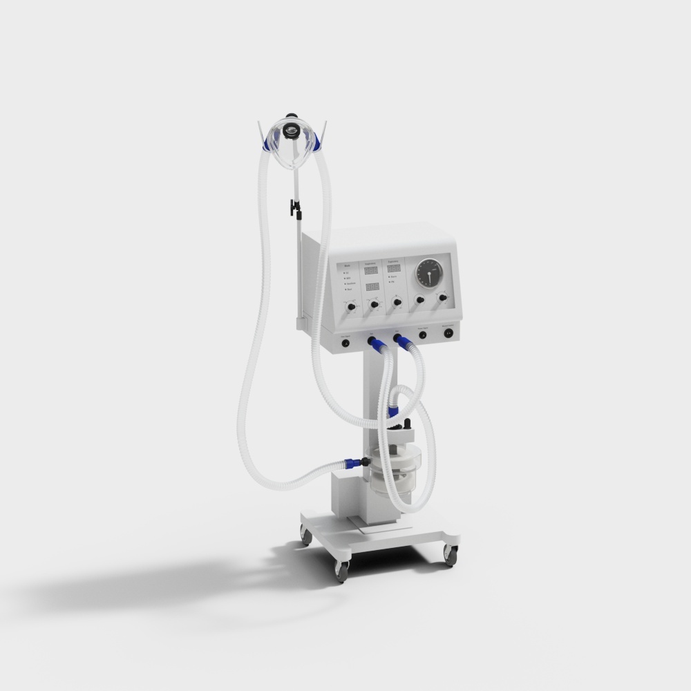 Detailed Medical Ventilator 3D Model