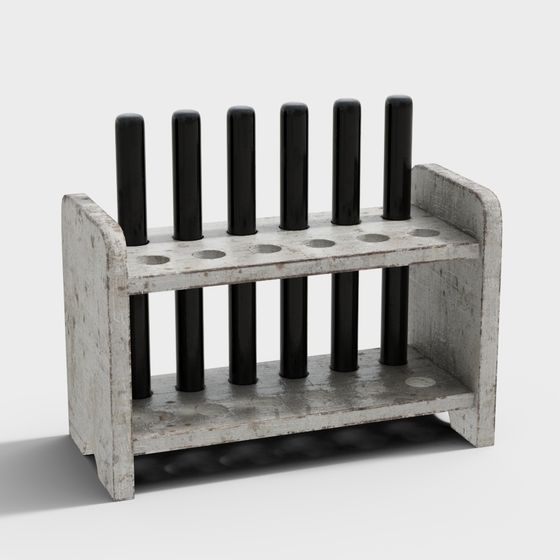 Retro Test Tube Rack 3D Model for Creative Projects