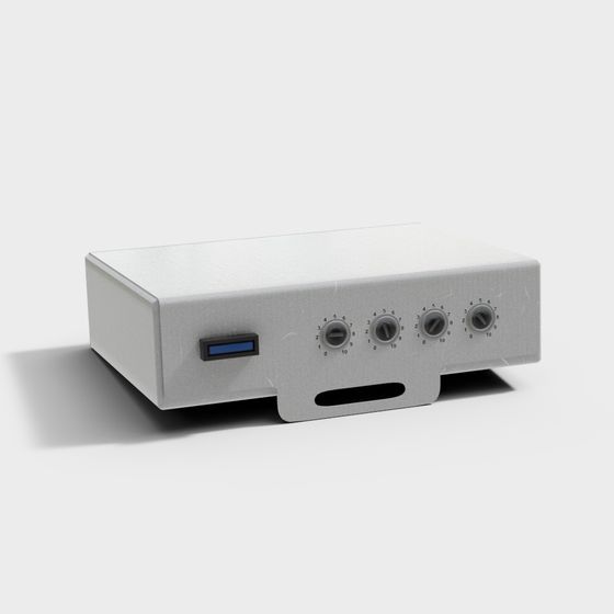 Modern High-Detail Low-Poly Audio Interface 3D model