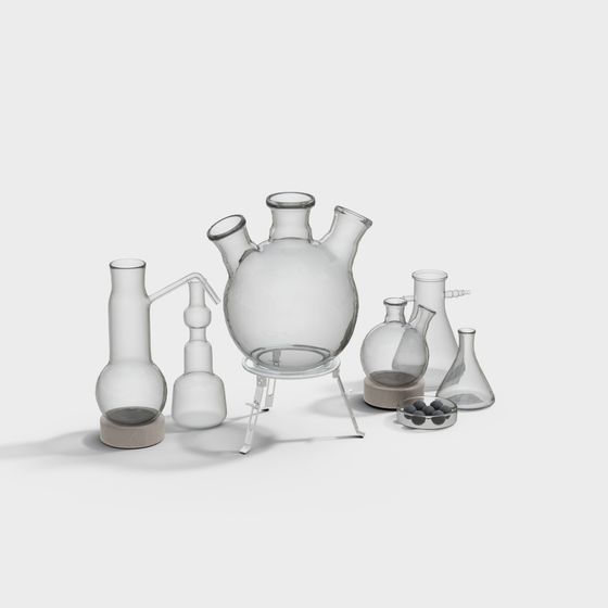 Modern Glass Laboratory Equipment 3D model